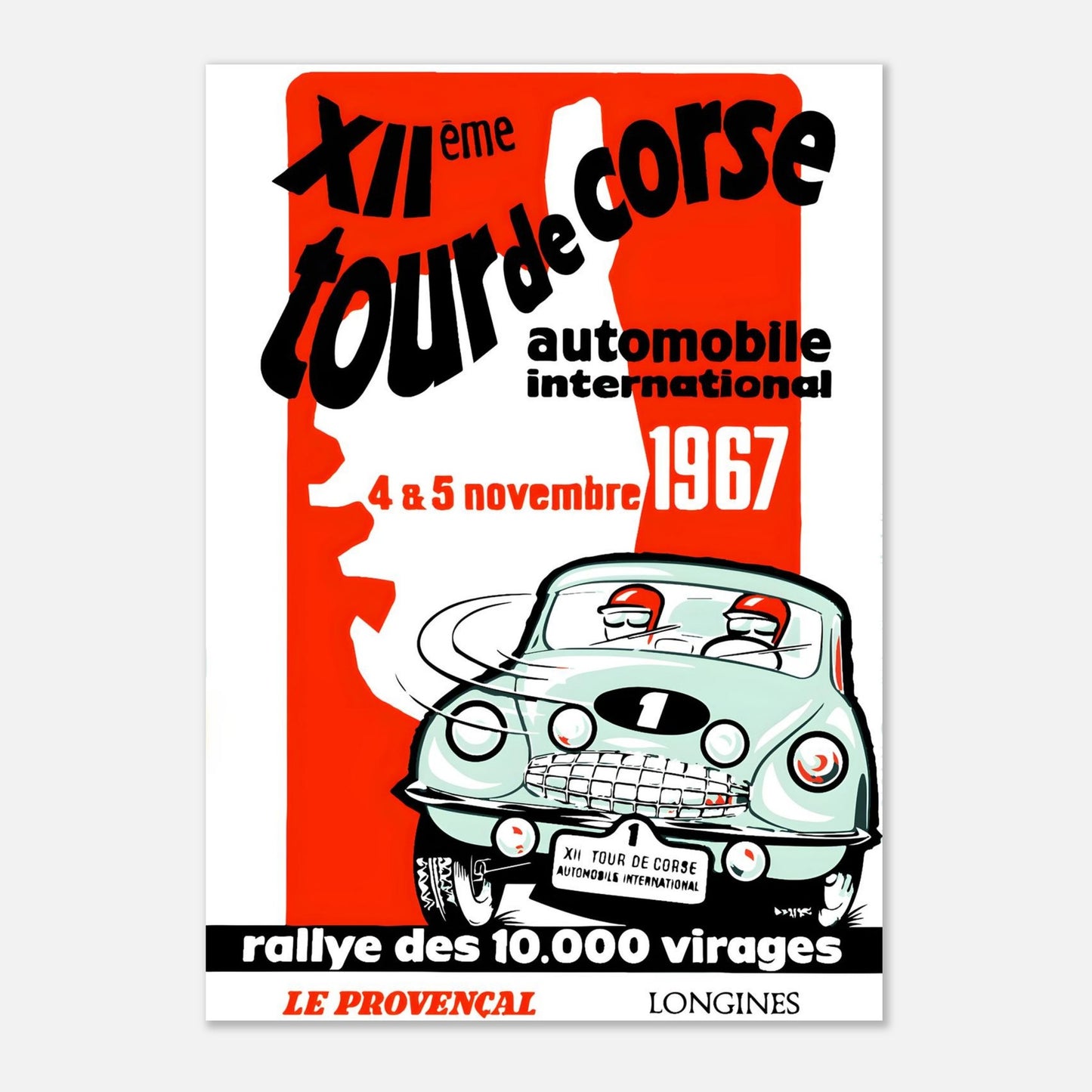 Retro Poster of the 1967 - Tour de Corse
