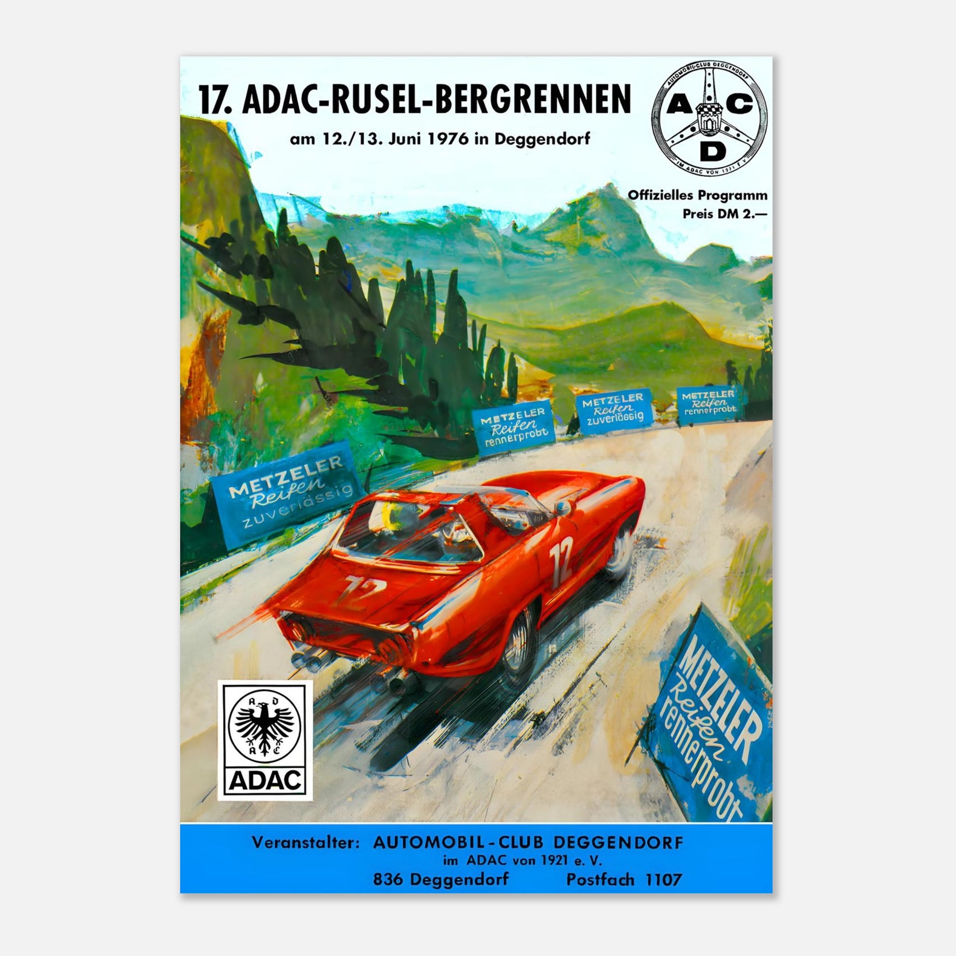 Retro Poster of the 1976 Rusel Hillclimb