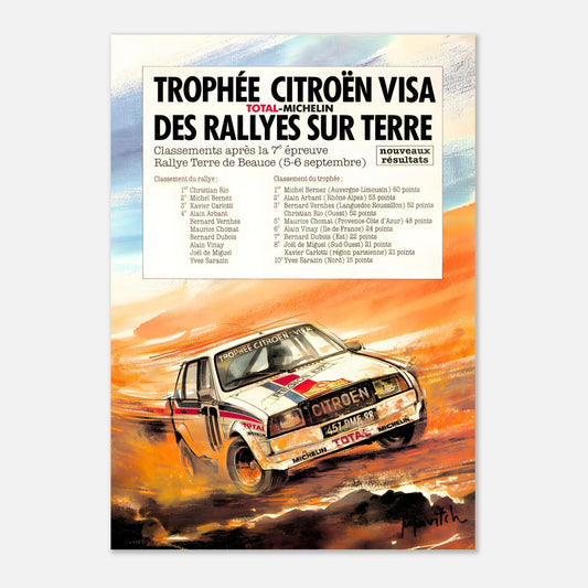 Retro Poster of the 1981 Trophée Citroën Visa des Rallyes