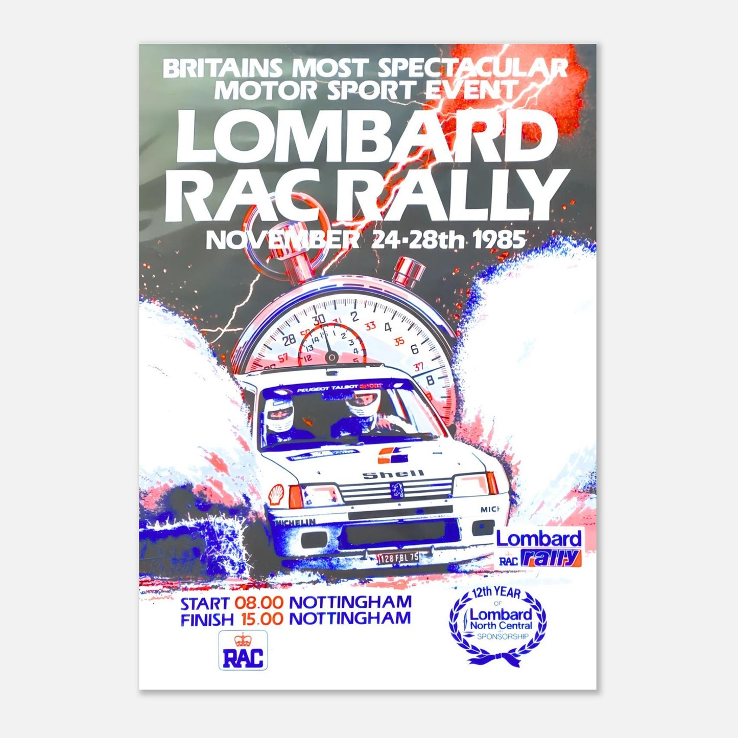 Retro Poster of the 1985 Lombard RAC Rally