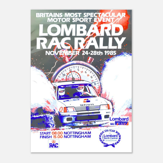 Retro Poster of the 1985 Lombard RAC Rally