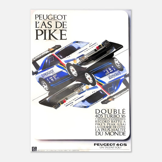 Retro Poster of the 1988 - Pikes Peak Hillclimb - Peugeot 405 T16