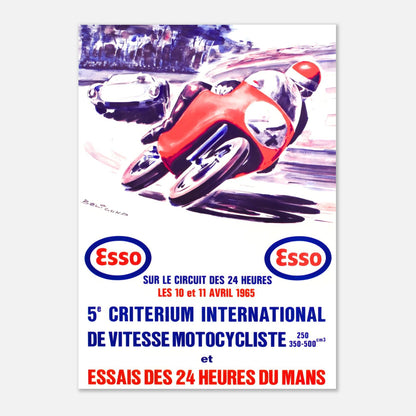 Retro Poster of the International Motorcycle Speed Critérium and Trials for the 24h of Le Mans 1965