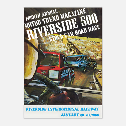 Riverside 500 1966 Retro Poster