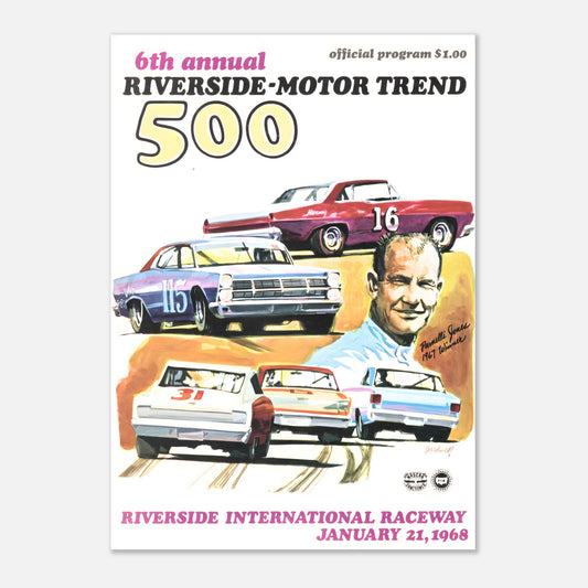 Riverside 500 1968 Retro Poster