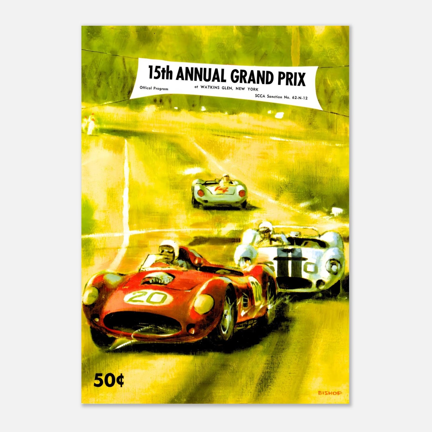 SCCA - Watkins Glen&nbsp;- 1962 Retro Poster