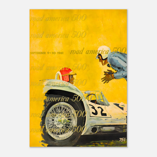 SCCA National Sports Car Championship - Road America 500&nbsp;- 1961 Retro Poster