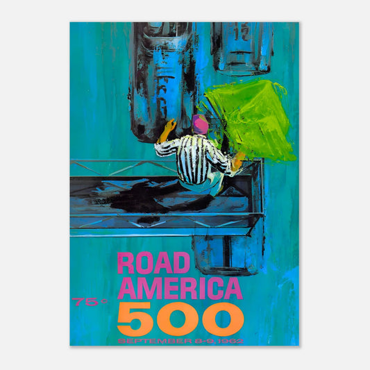 SCCA National Sports Car Championship - Road America 500&nbsp;- 1962 Retro Poster
