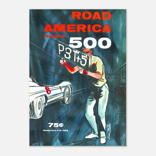 SCCA National Sports Car Championship - Road America 500&nbsp;- 1963 Retro Poster