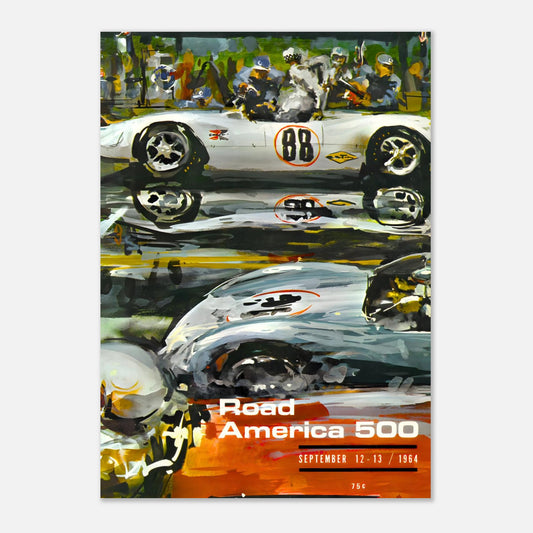 SCCA National Sports Car Championship - Road America 500&nbsp;- 1964 Retro Poster