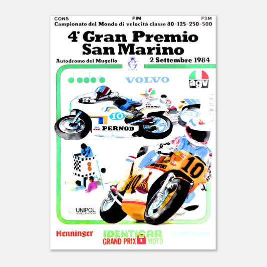 San Marino Moto Grand Prix Retro Poster 1984 - Mugello