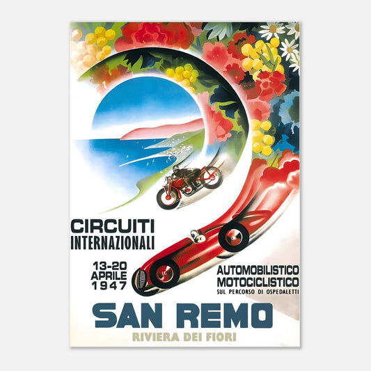 San Remo Grand Prix Retro Poster 1947
