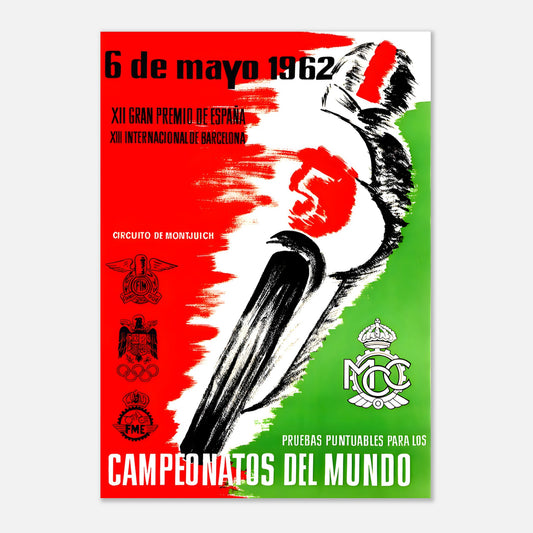 Spanish Moto Grand Prix Retro Poster 1962 - Barcelona Montjuïc