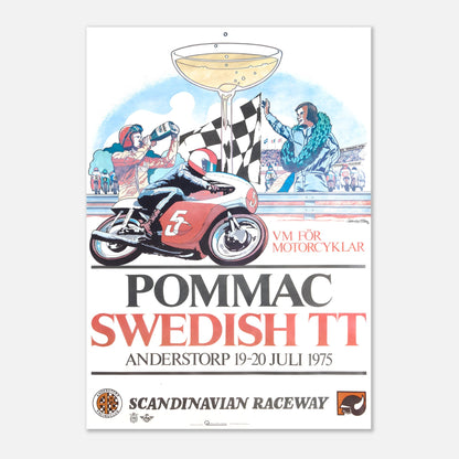 Swedish Moto Grand Prix Retro Poster 1975 - Anderstorp