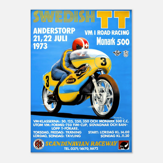 Swedish TT Moto Grand Prix Retro Poster 1973 - Anderstop