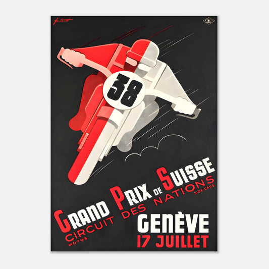 Swiss Moto Grand Prix Retro Poster 1938