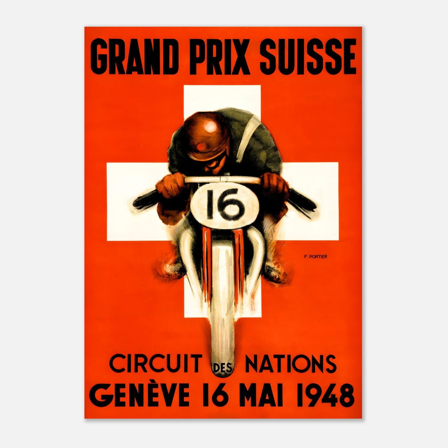 Swiss Moto Grand Prix Retro Poster 1948