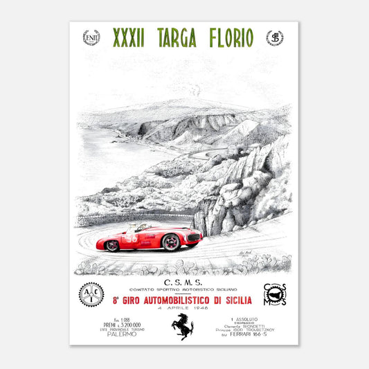 Targa Florio 1948 Retro Poster