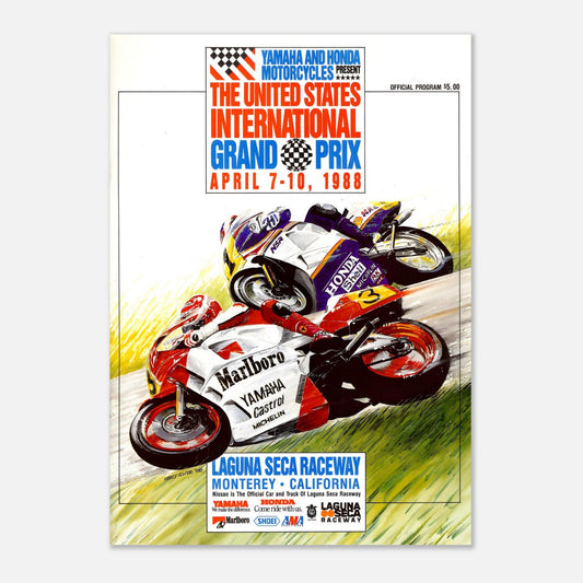 The United States International Grand Prix Retro Poster 1988 - Laguna Seca Raceway
