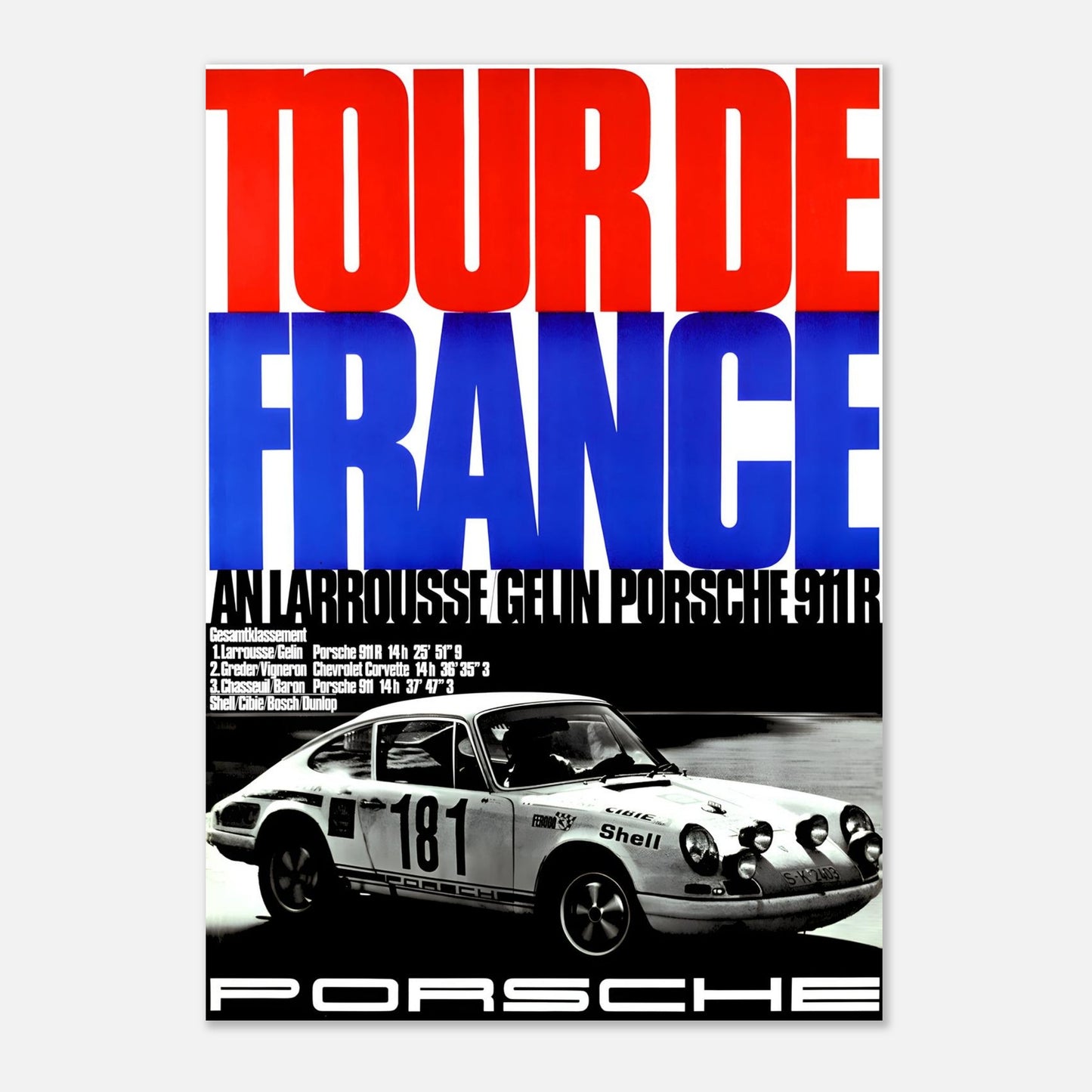 Tour de France Automobile 1969 - Porsche Retro Poster