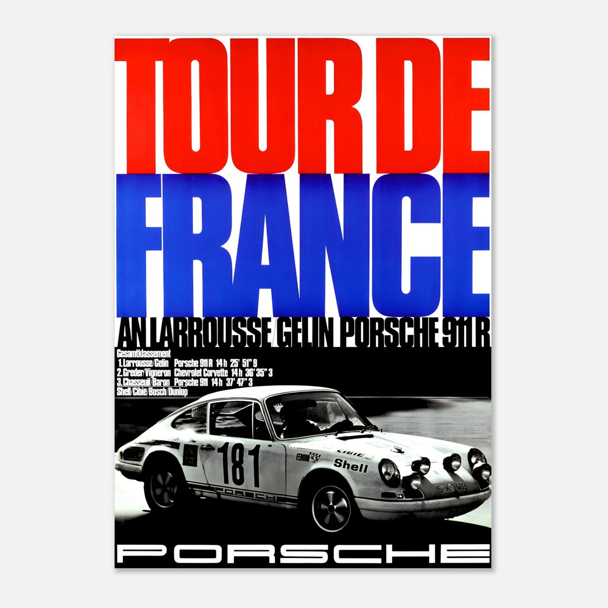 Tour de France Automobile 1969 - Porsche Retro Poster