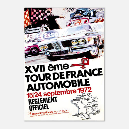 Tour de France Automobile 1972 Retro Poster