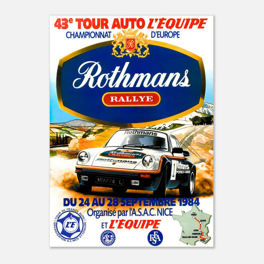 Tour de France Automobile 1984 Retro Poster