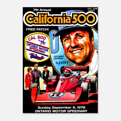 USAC California 500 - Ontario Motor Speedway&nbsp;- 1976 Retro Poster