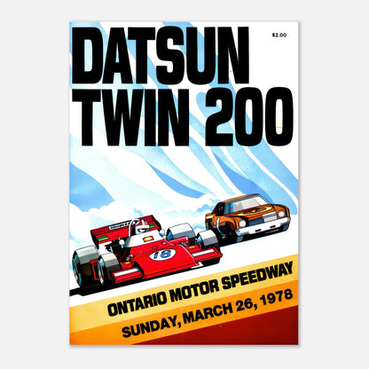 USAC Dastun Twin 200 - Ontario Motor Speedway&nbsp;- 1978 Retro Poster