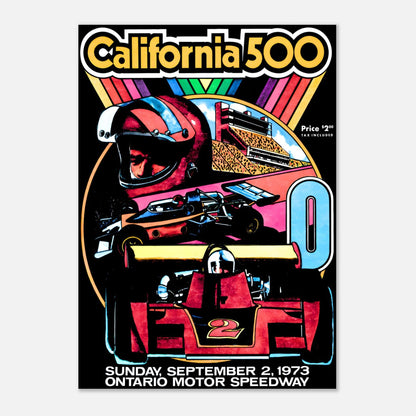 USAC National Championship California 500 - Ontario Motor Speedway - 1973 Retro Poster