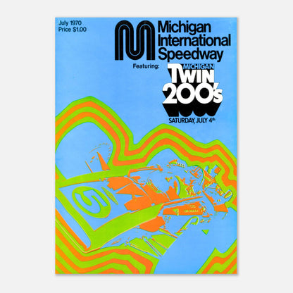 USAC National Championship Michigan Twin's 200 - Michigan International Speedway - 1970 Retro Poster