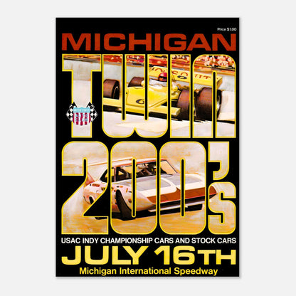 USAC National Championship Michigan Twin's 200 - Michigan International Speedway - 1972 Retro Poster