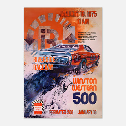 Winston Western 500 - Permatex 200 1975 Retro Poster